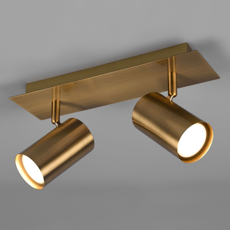 Plafondspot Marley, oudmessing, 2-lamps