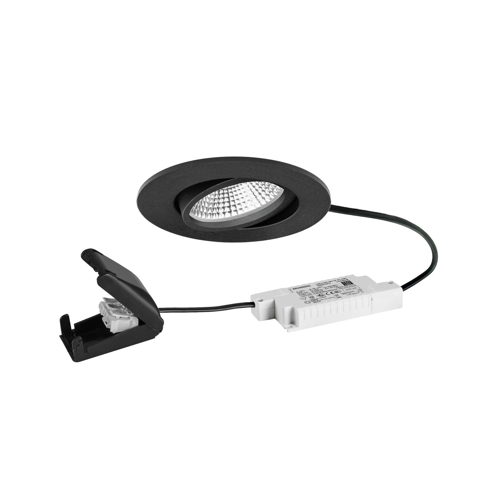 BRUMBERG BB23 Downlight voor Badkamer - zwart - Aluminium - lamp - inbouwspot plafond - dimbaar