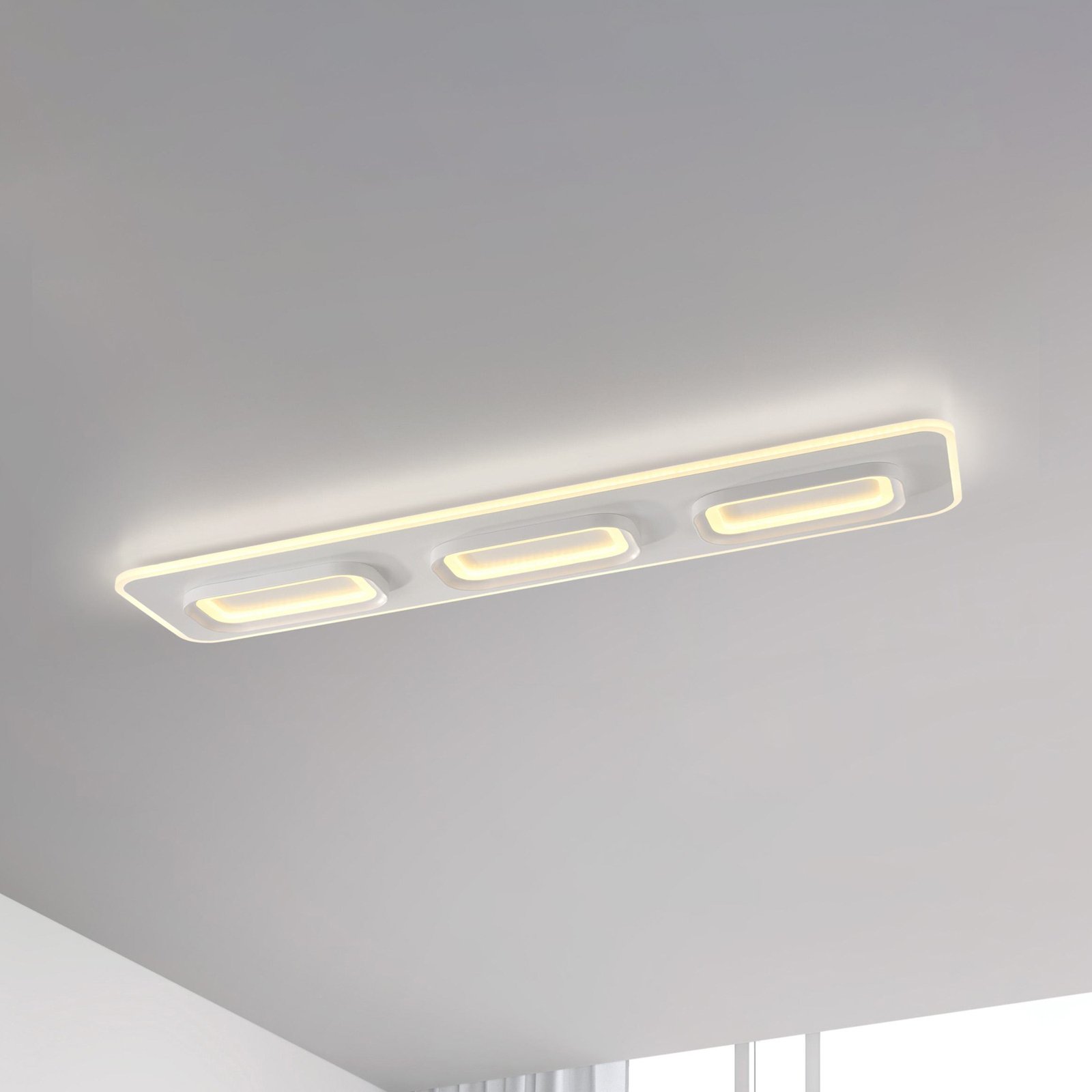 Paul Neuhaus Smart-LED-Deckenlampe Q-Kalina weiß 115 x 30 cm