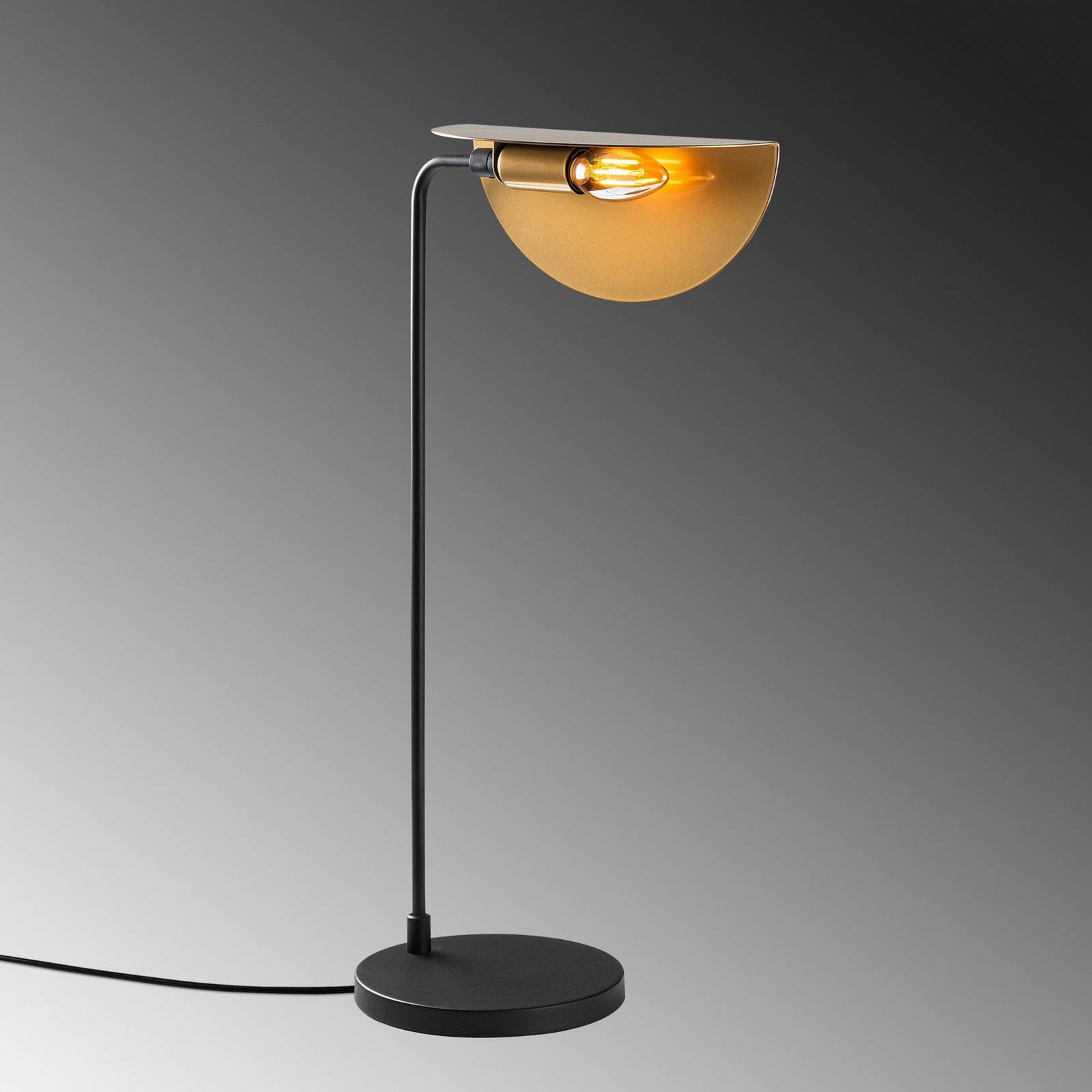 Lampa stołowa Corner, czarna/złota, wysokość 57 cm, E14