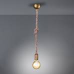 Rope pendant lamp with a decorative rope, 1-bulb