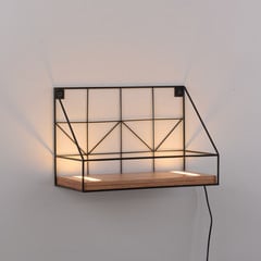Applique a LED con mensola in legno, 30x15cm