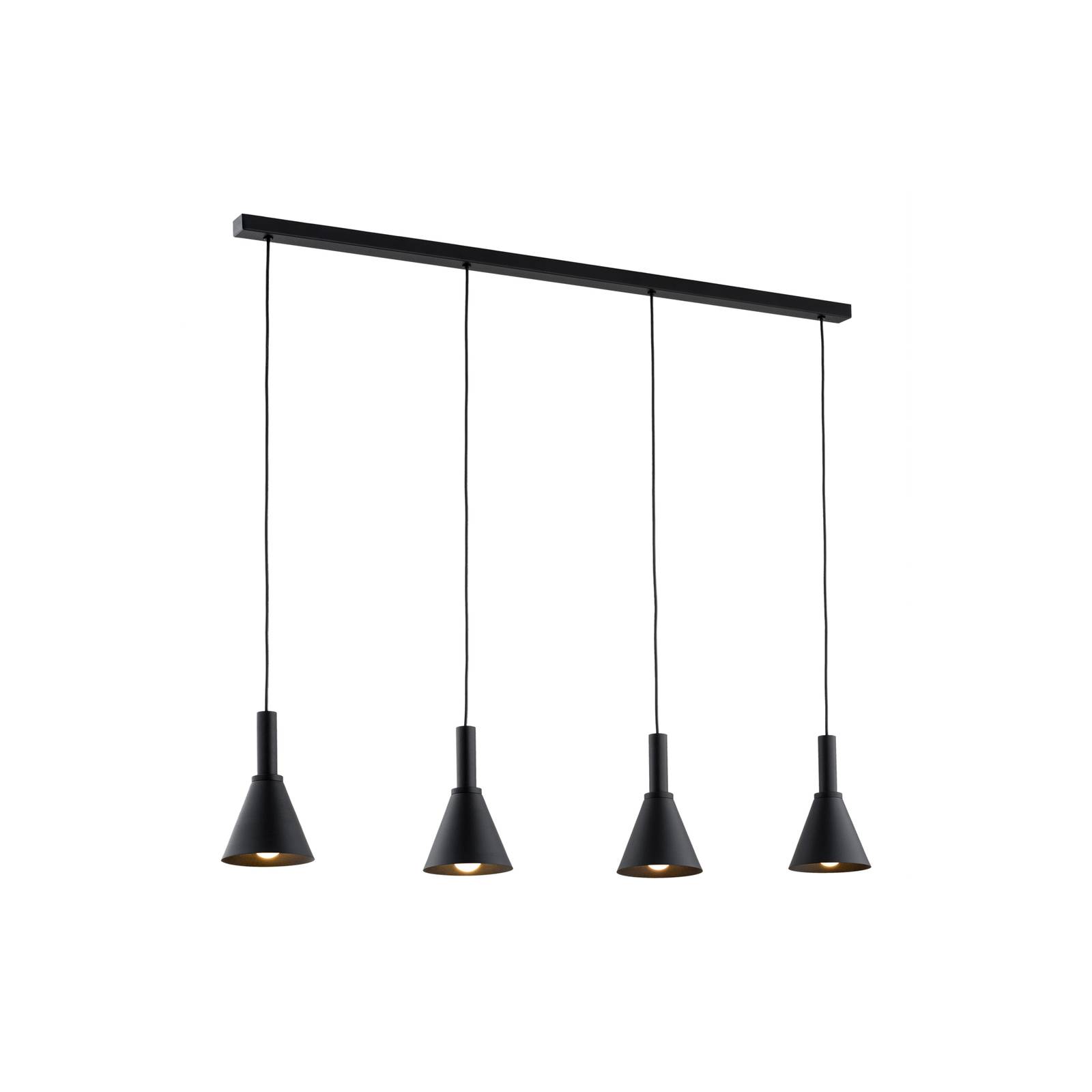 Lampa wisząca Norte czarna stal długość 114 cm 4-punktowa