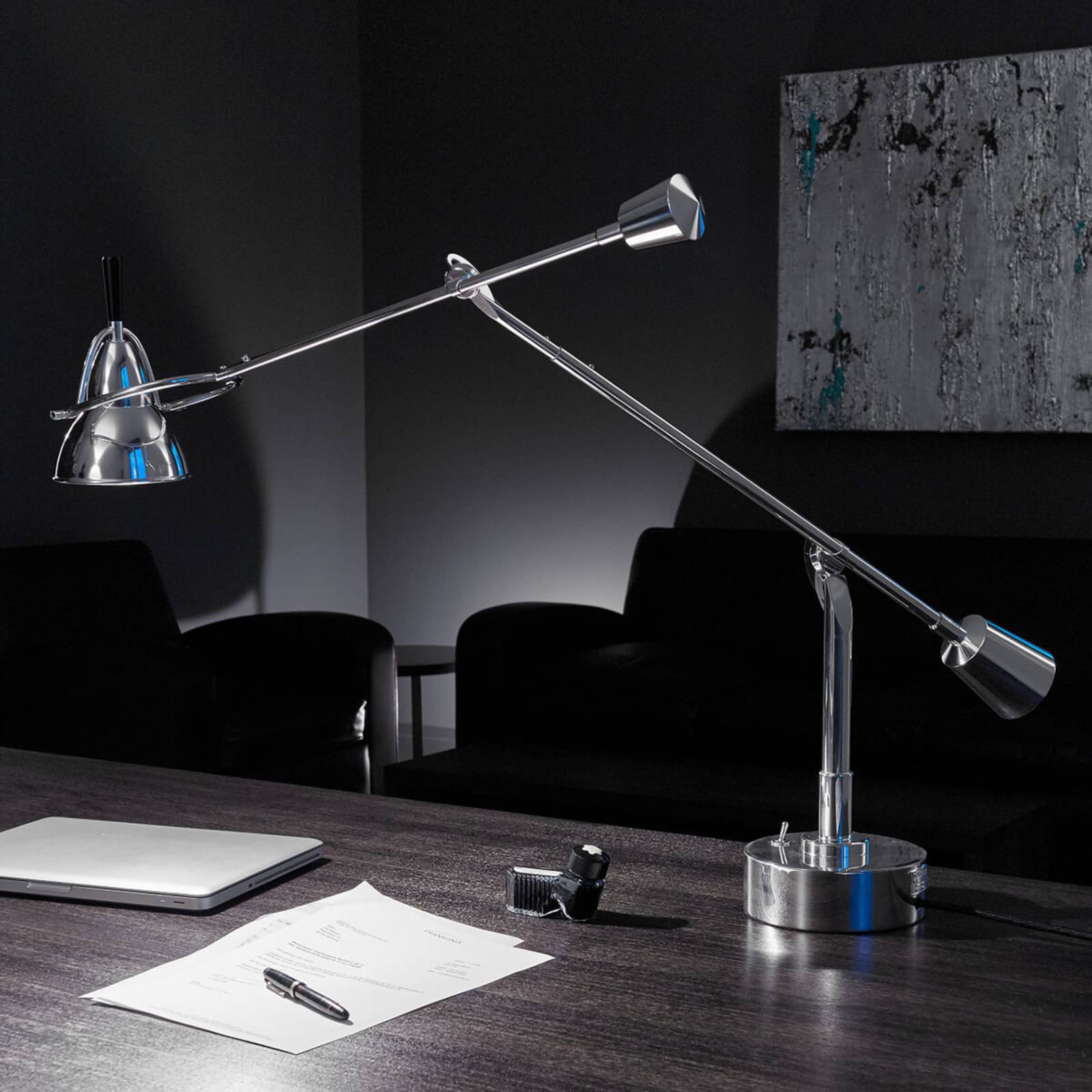 TECNOLUMEN Buquet LED asztali lámpa ezüstözött