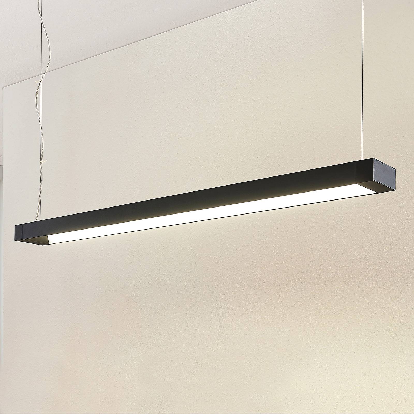 Arcchio Cuna LED-pendellampa svart kantig 122 cm