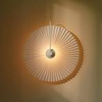 Nadia wall light, pleated lampshade, white