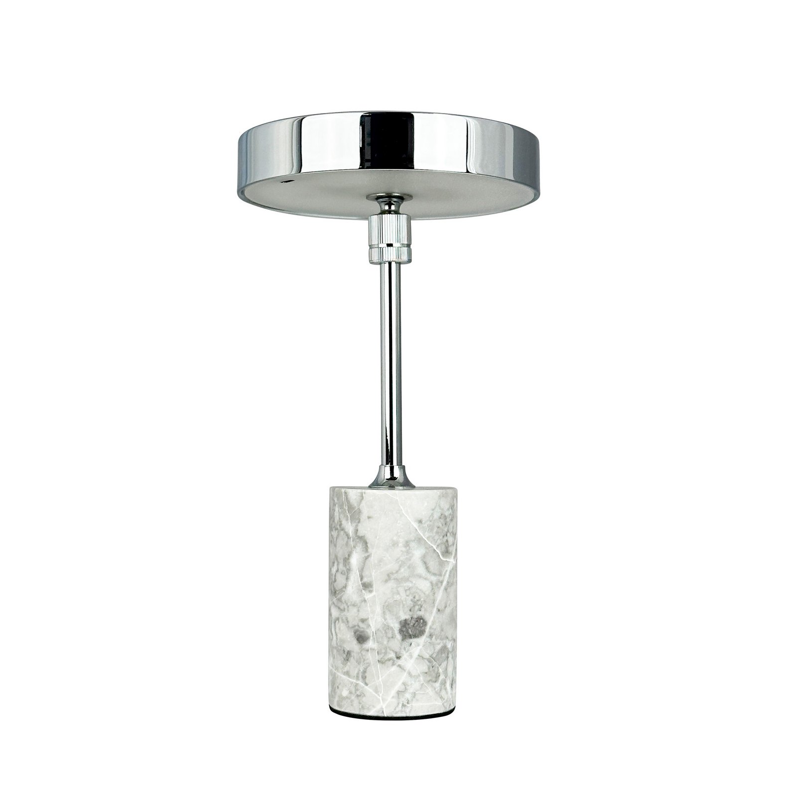 Candeeiro de mesa LED recarregável Dyberg Larsen Starlight, cromado/cinzento