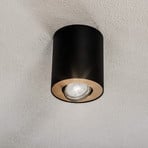 Set downlight, adjustable, black, gold inside