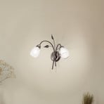 Wandleuchte Liliana, zweiflammig, schwarz, rotgold, Metall
