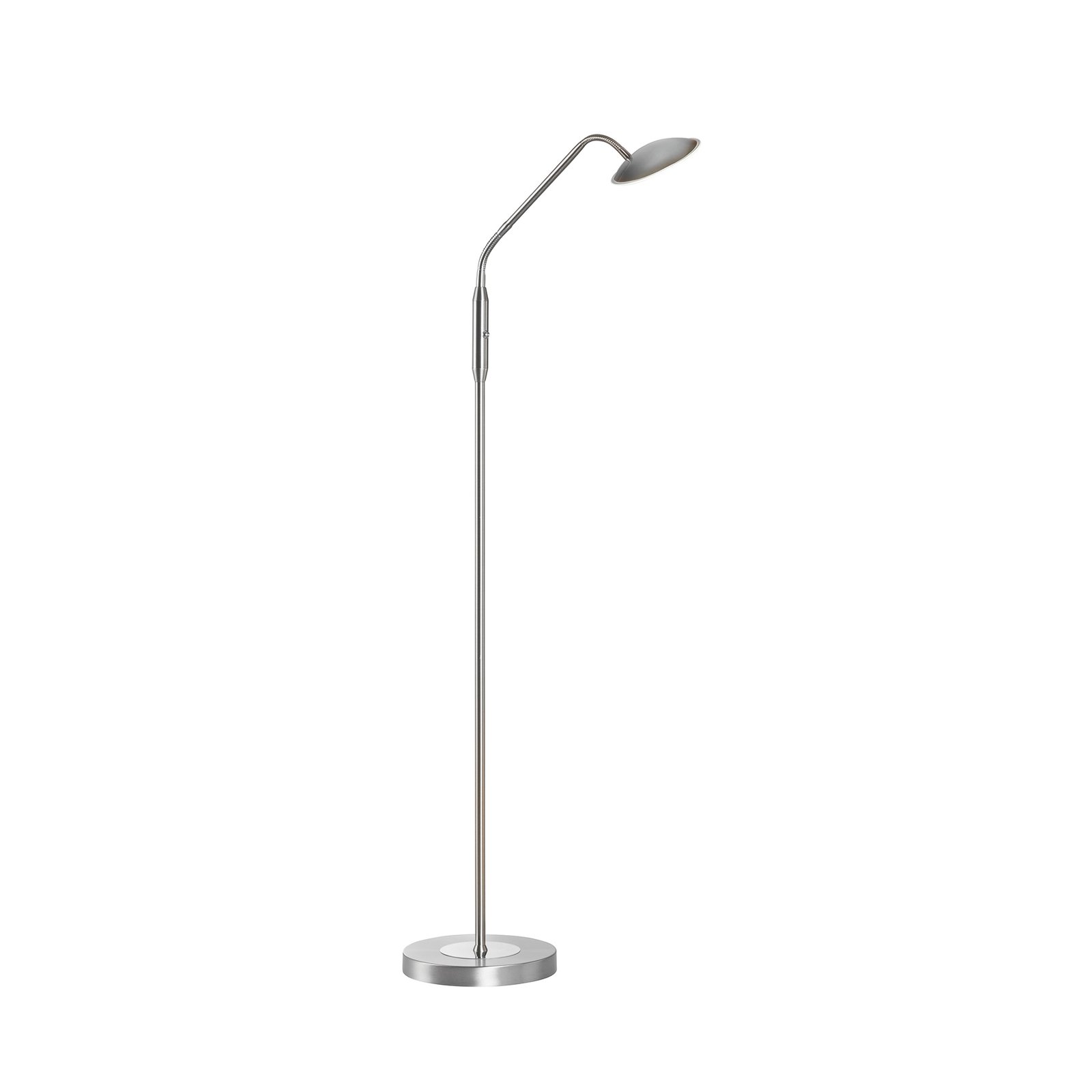Stojací lampa LED Tallri, barva niklu, výška 135 cm, CCT