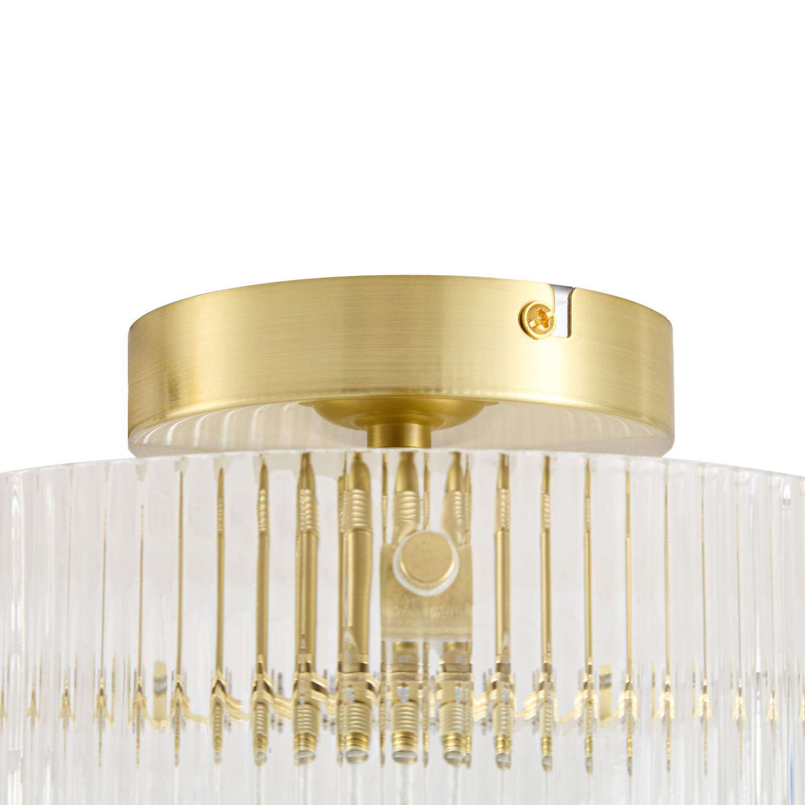 Meritt plafondlamp, messing/helder, Ø 25 cm, glas - Lucande Meritt plafondlamp, messing/helder, Ø 25 cm, glas - Lucande