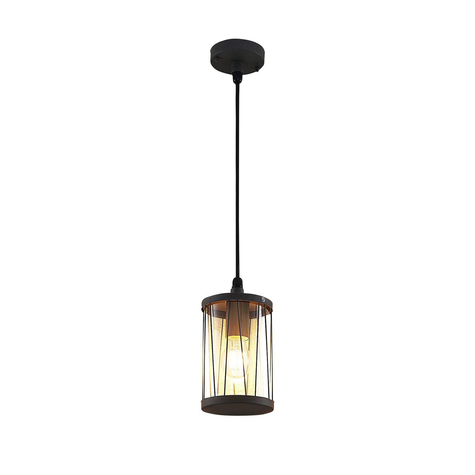 Yonan Udendørs Pendel Dark Grey/Clear - Lindby
