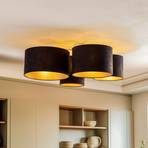 Euluna Lodge ceiling light, 4-bulb, black/gold