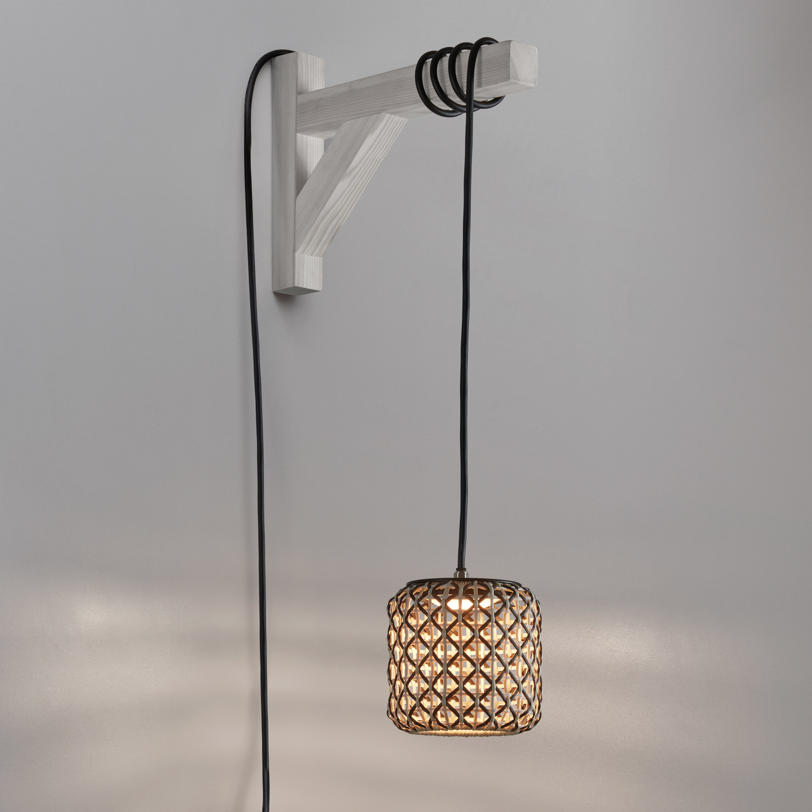 Bover Nans S/16/H LED hanglamp, stekker, bruin