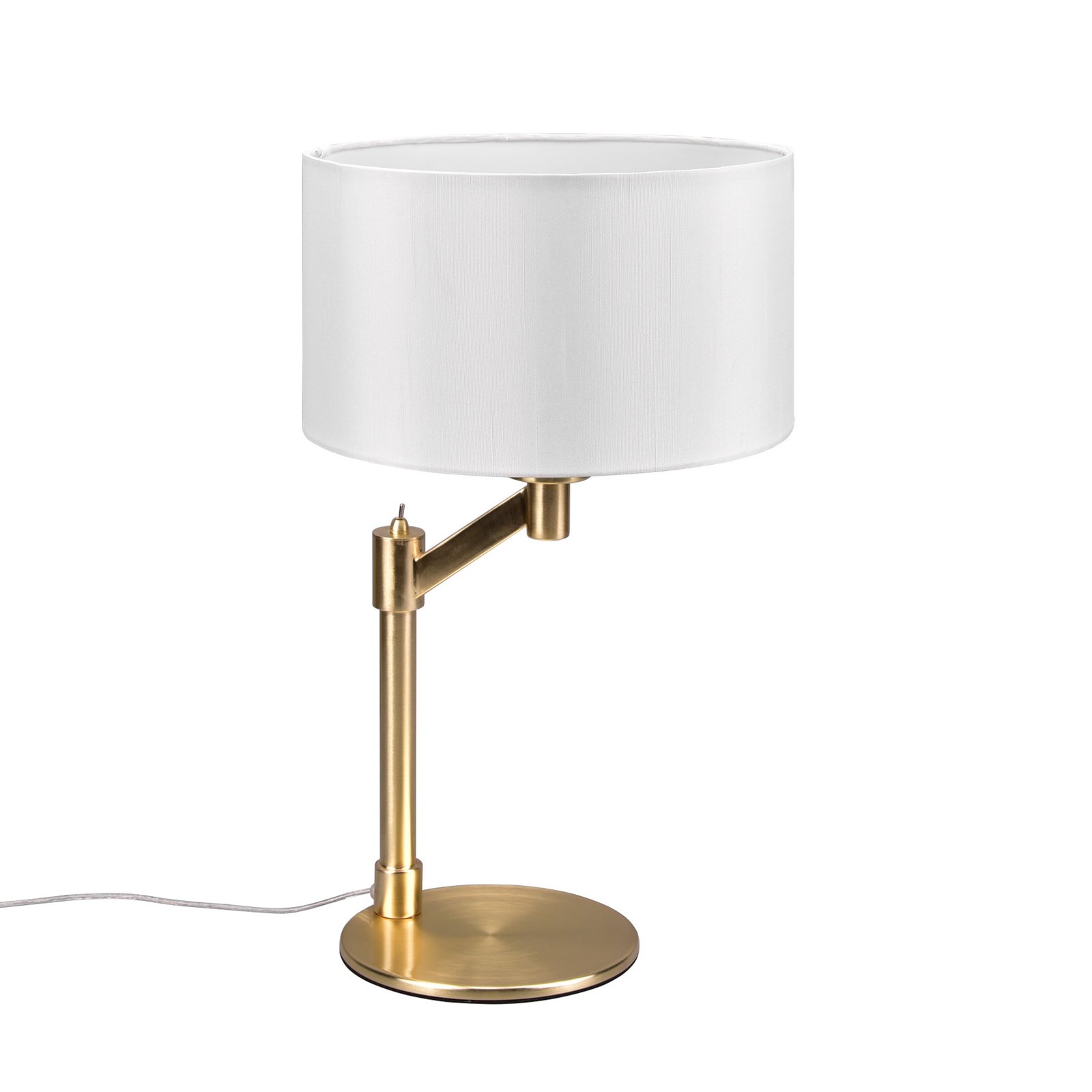 Cassio table lamp with fabric shade, brass