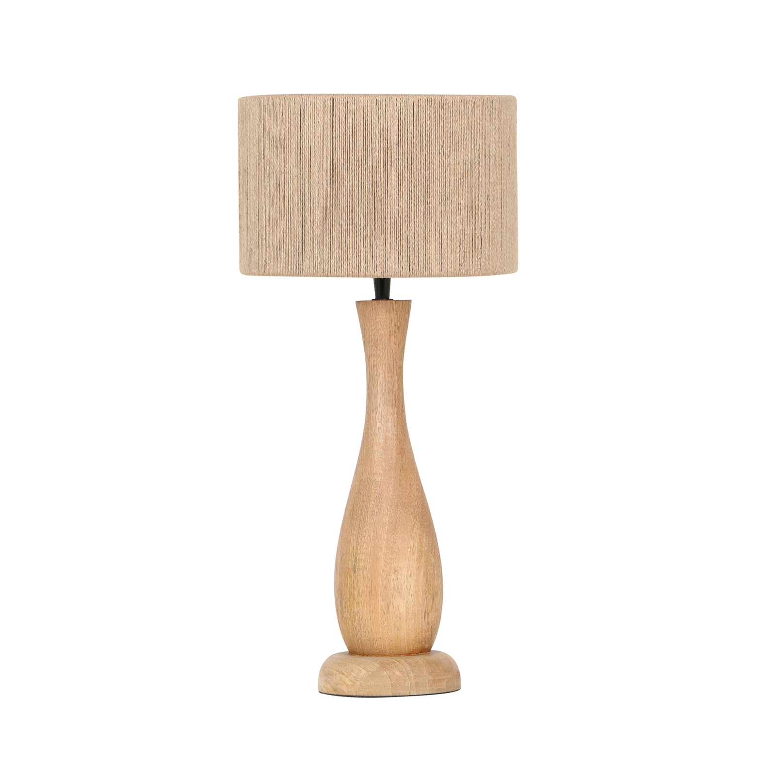 Toba table lamp, jute, wood, natural finish