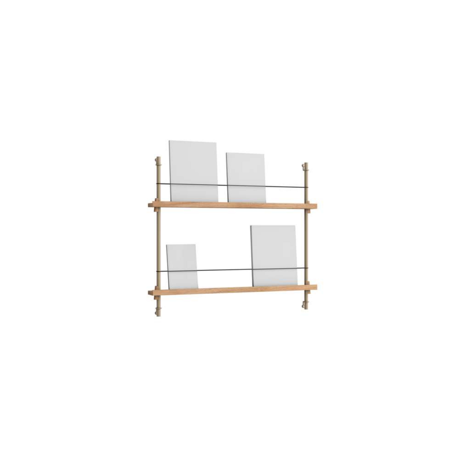 Magazine Shelving Oak/Warm Grey - Moebe