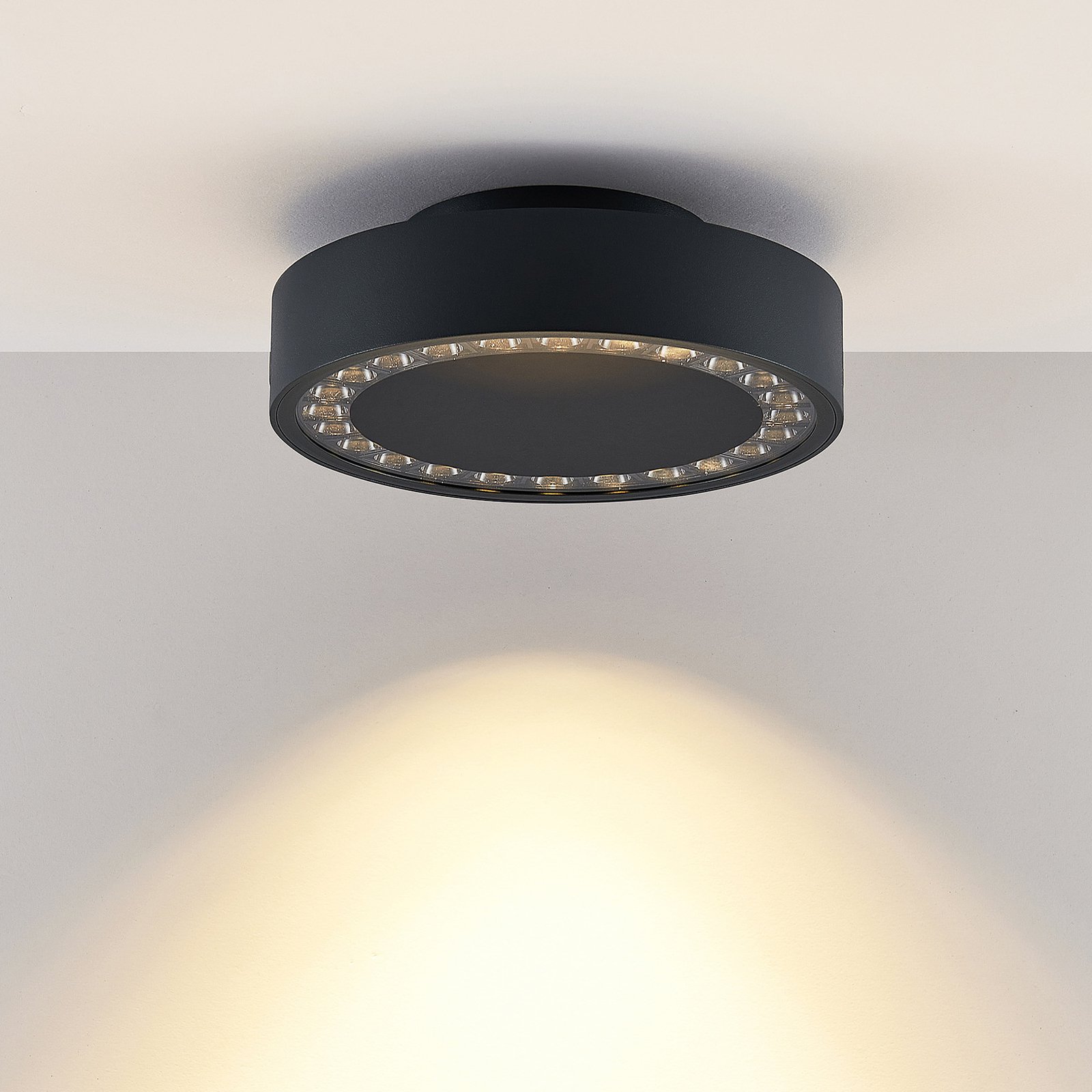 Molto Luce plafonnier d'extérieur LED Nona, Ø 22,8 cm, anthracite