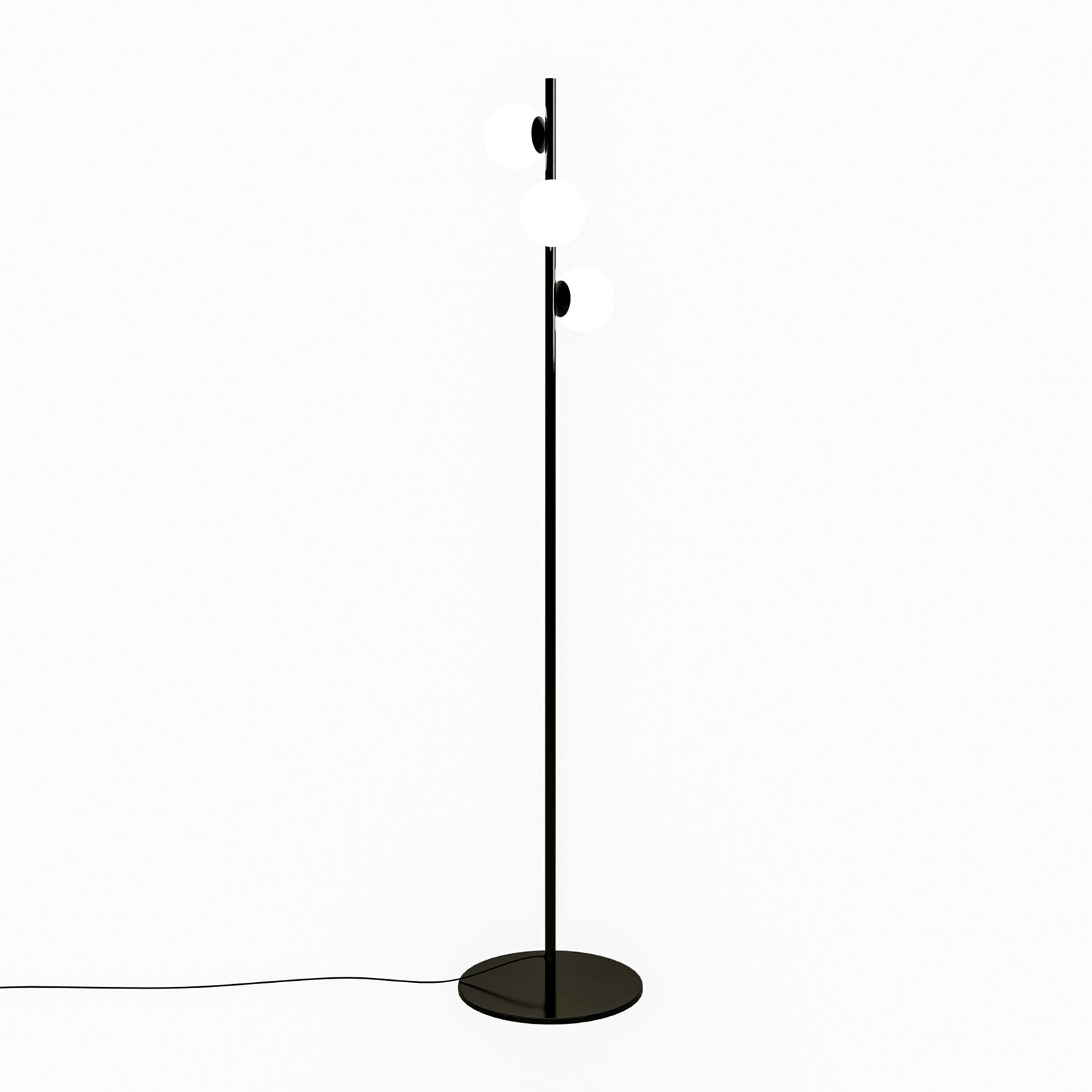 LEDS-C4 LED vloerlamp Perlina, hoogte 170 cm, zwart, staal