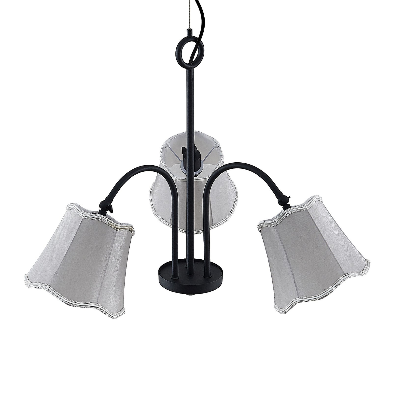 Lucande Binta hanglamp, 3-lamps, zilvergrijs