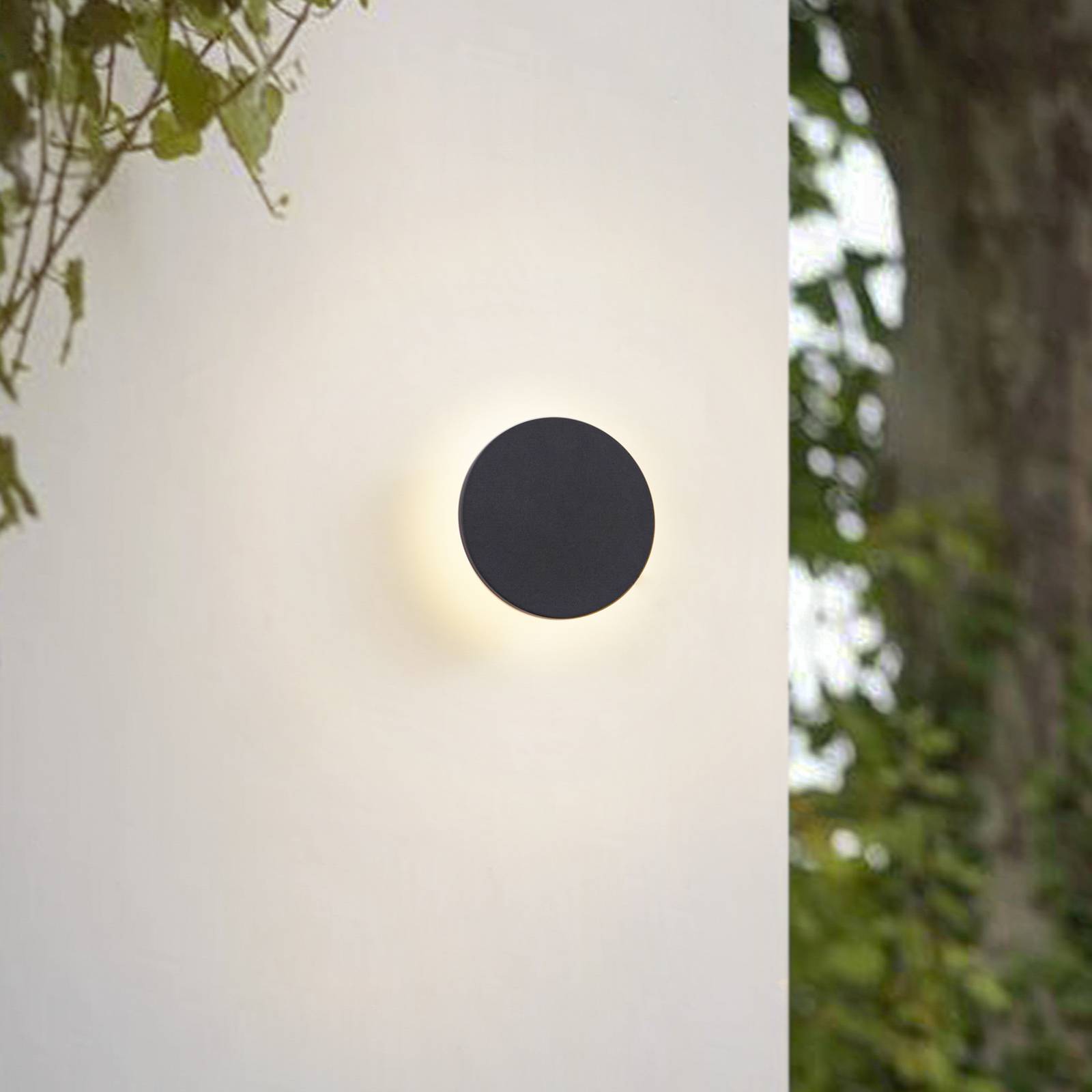 Arcchio LED-Außenwandlampe Gravo, Ø 16 cm, schwarz, IP65 günstig online kaufen