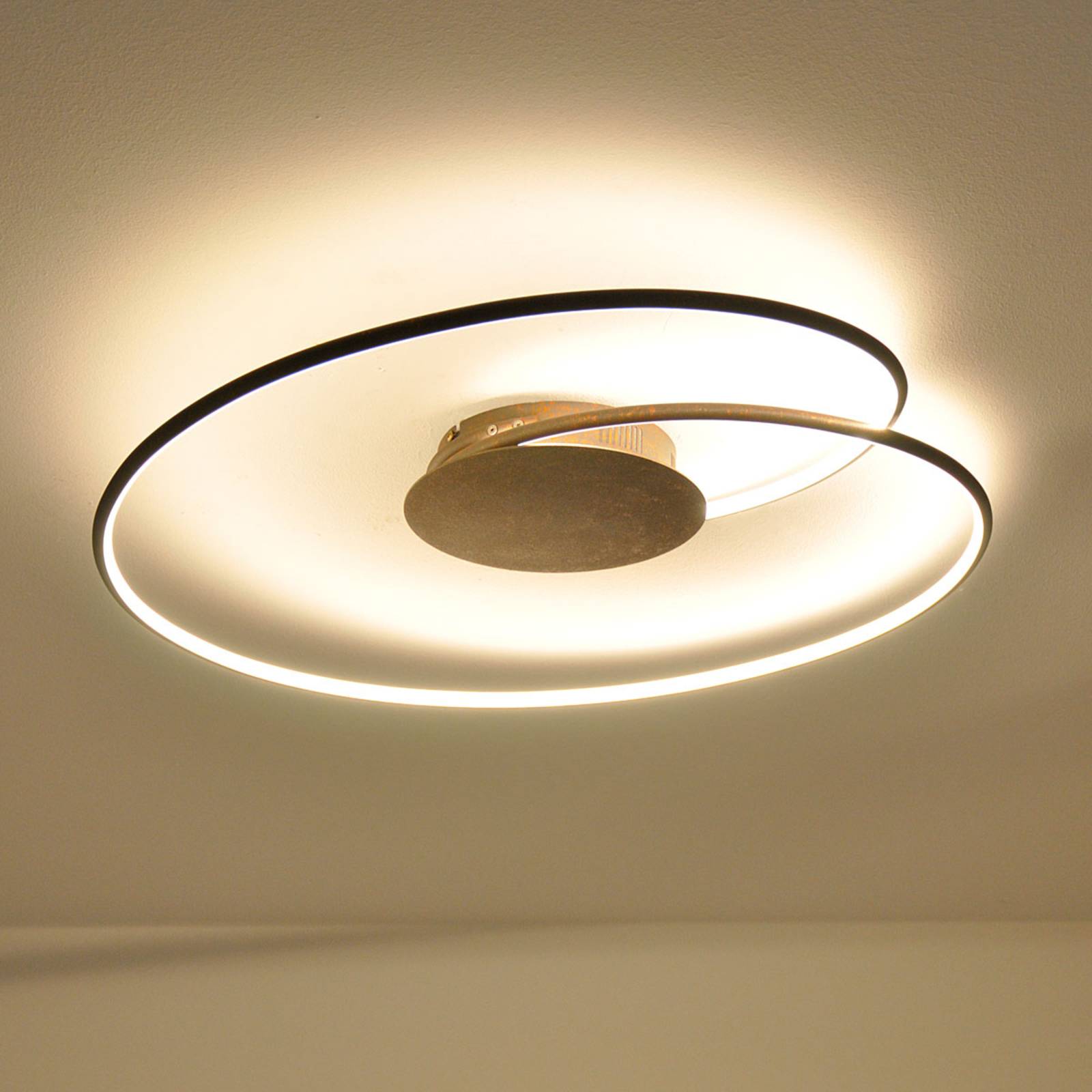 Lindby Lindby LED stropní svítidlo Joline, rezavě hnědá, 74 cm, kov