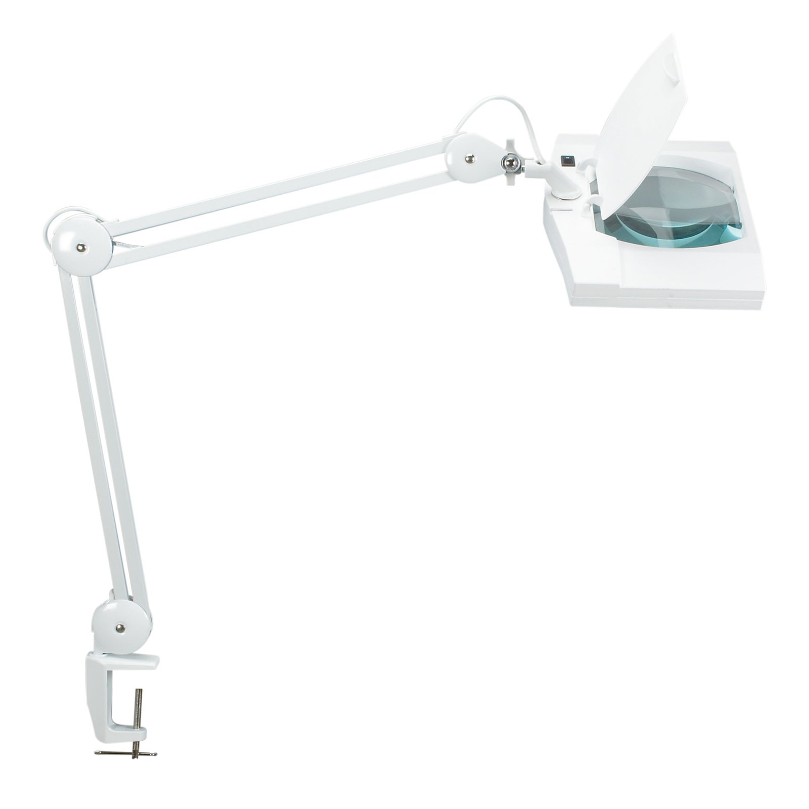 MAULvitrum LED-förstoringslampa med klämma, vit