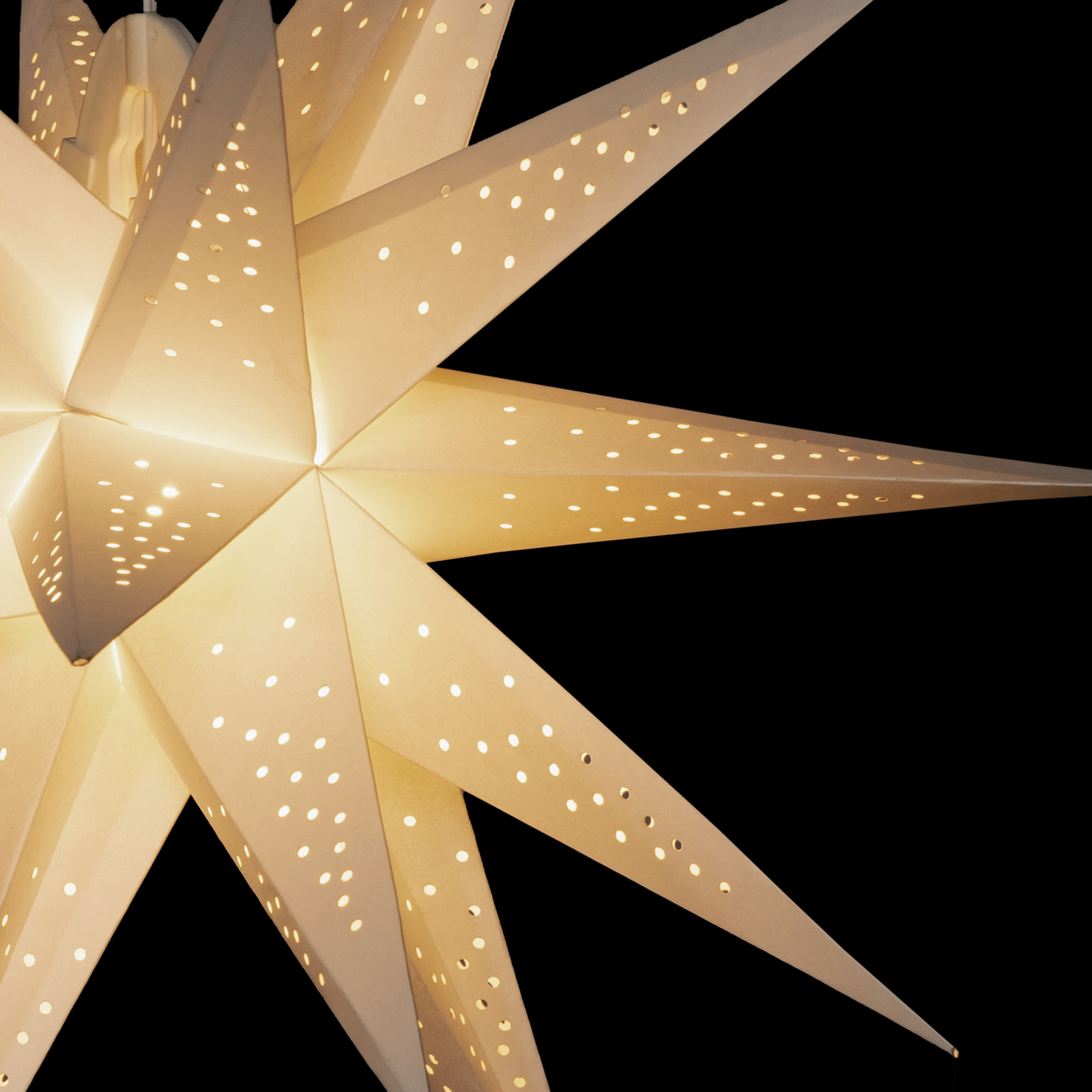 Декоративна светодиодна хартиена звезда 3D бяла, димируема