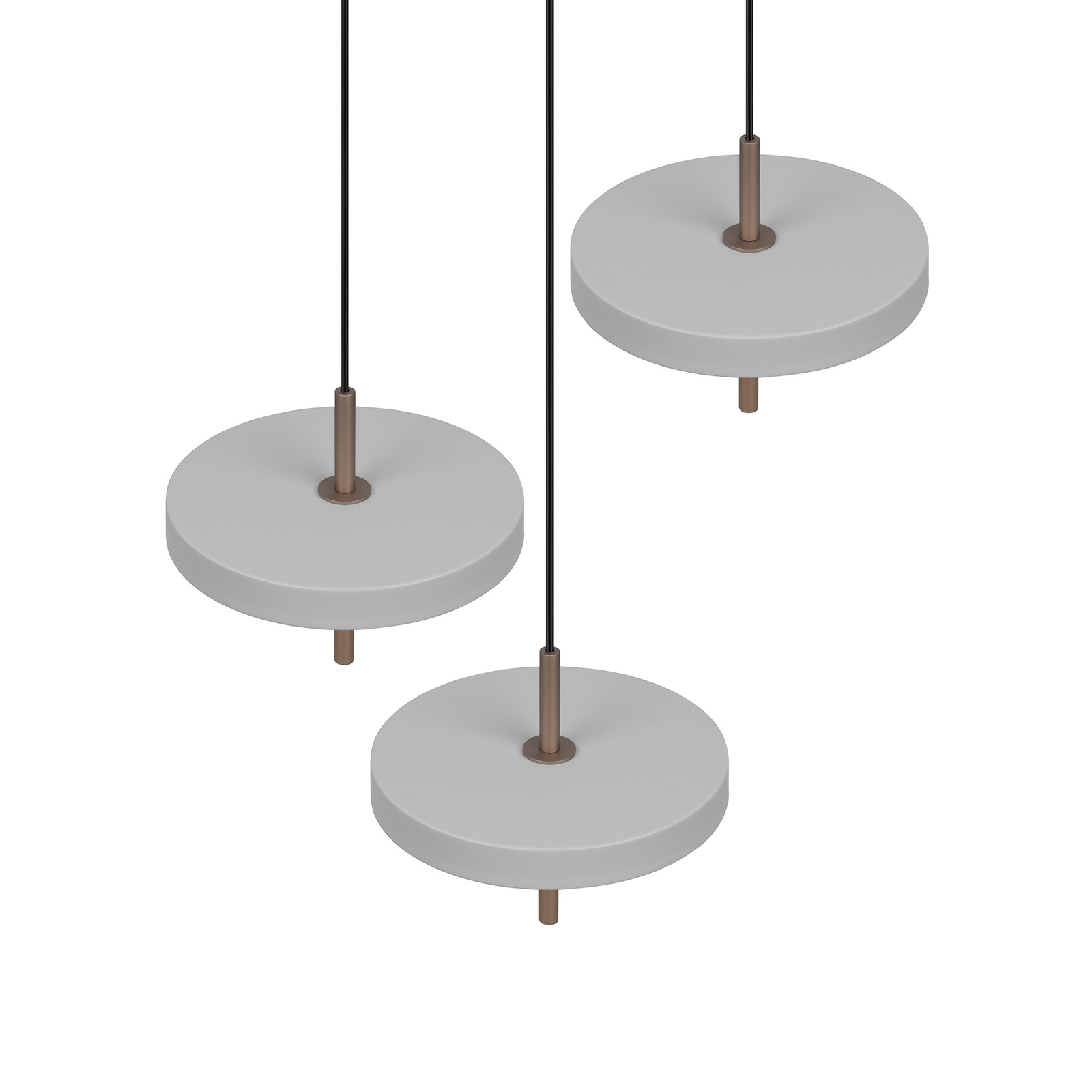 LED hanglamp Keaton, lichtgrijs, Ø 45 cm, metaal, CCT 3-lamps LED hanglamp Keaton, lichtgrijs, Ø 45 cm, metaal, CCT 3-lamps