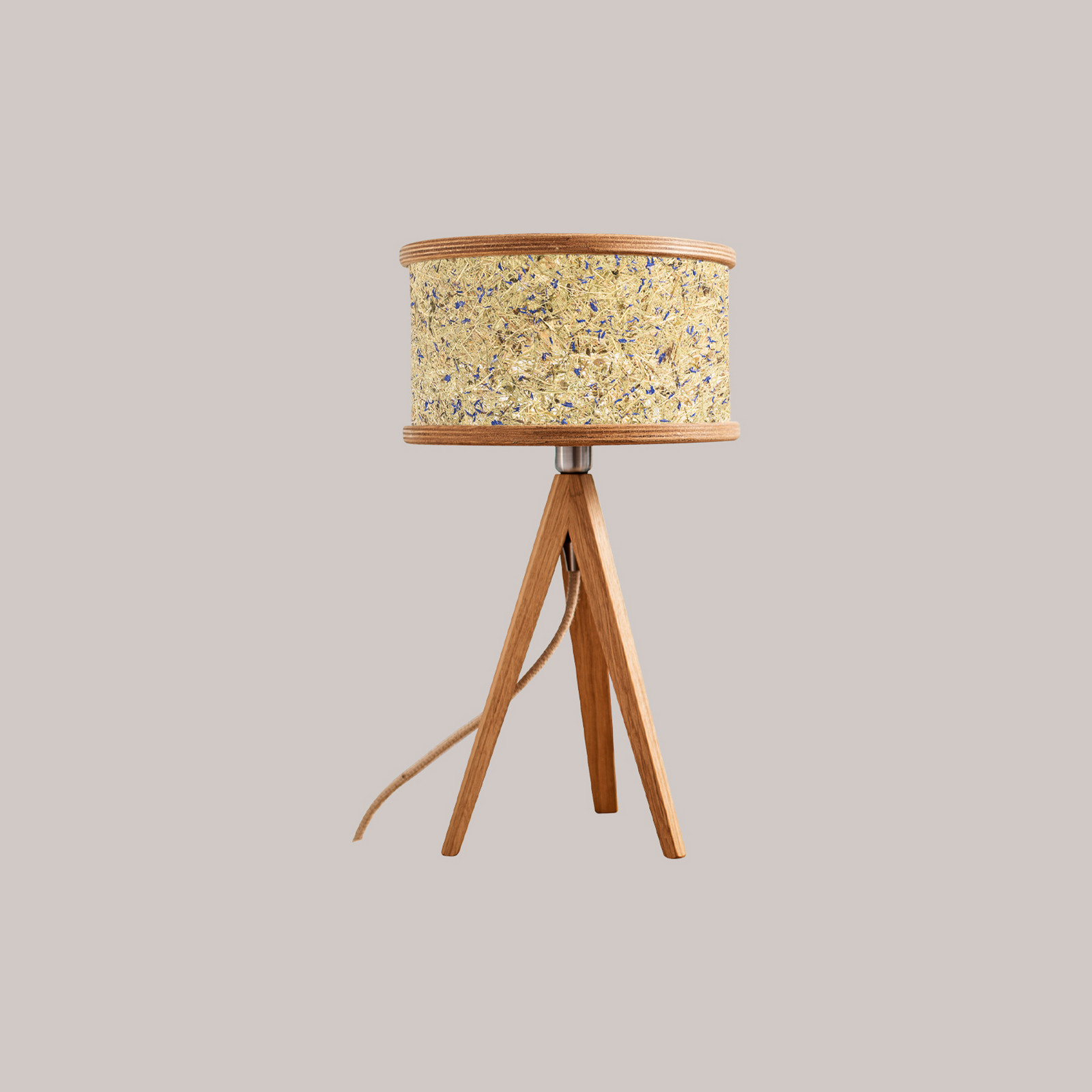Almut von Wildheim ALMUT 2610 lampă de masă fân cu albăstrele - Camera de zi / sufragerie - Casă de țară / Rustic - stejar natur multicolor - Lemn