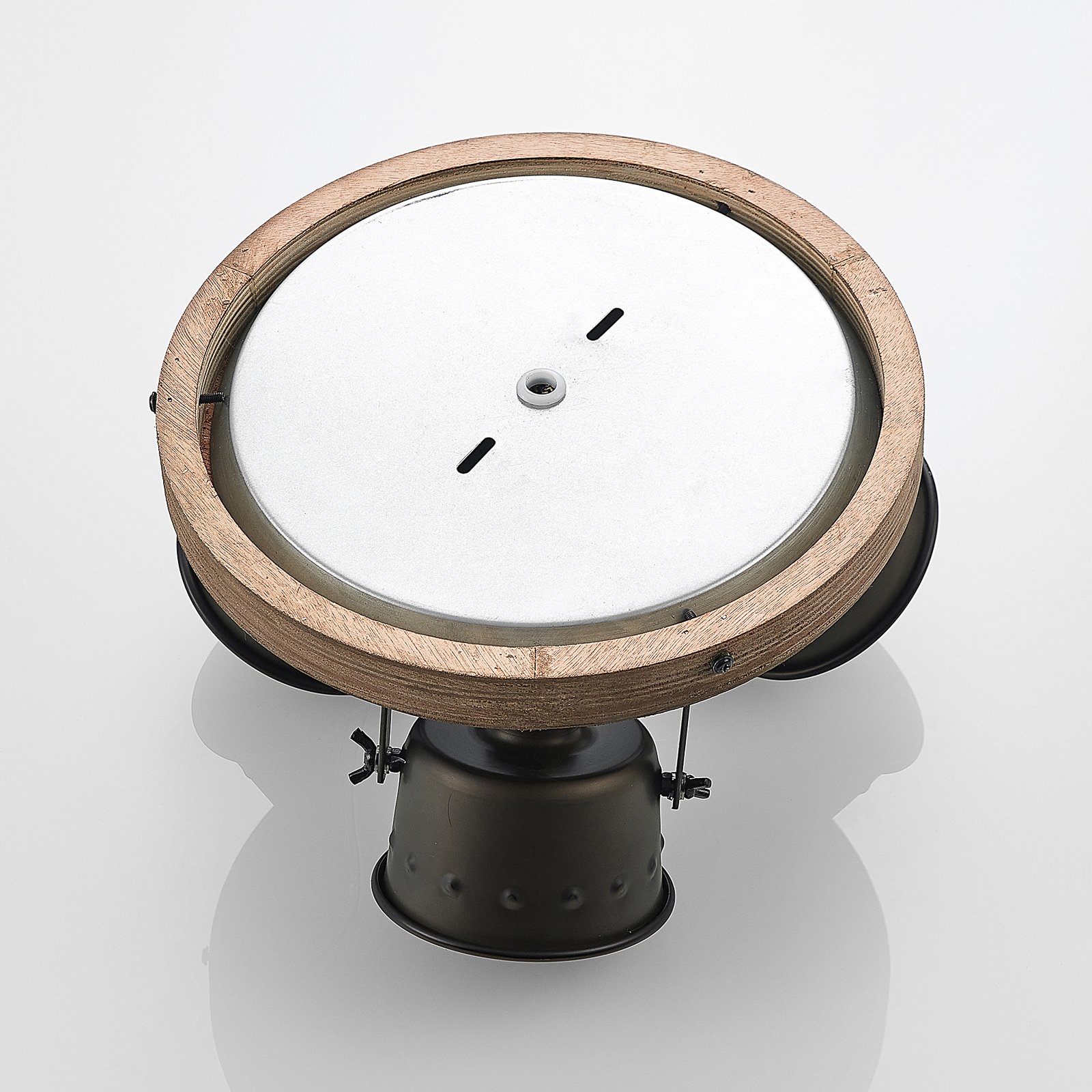 Rubinjo 3 Round PlafondWood/Black - Lindby