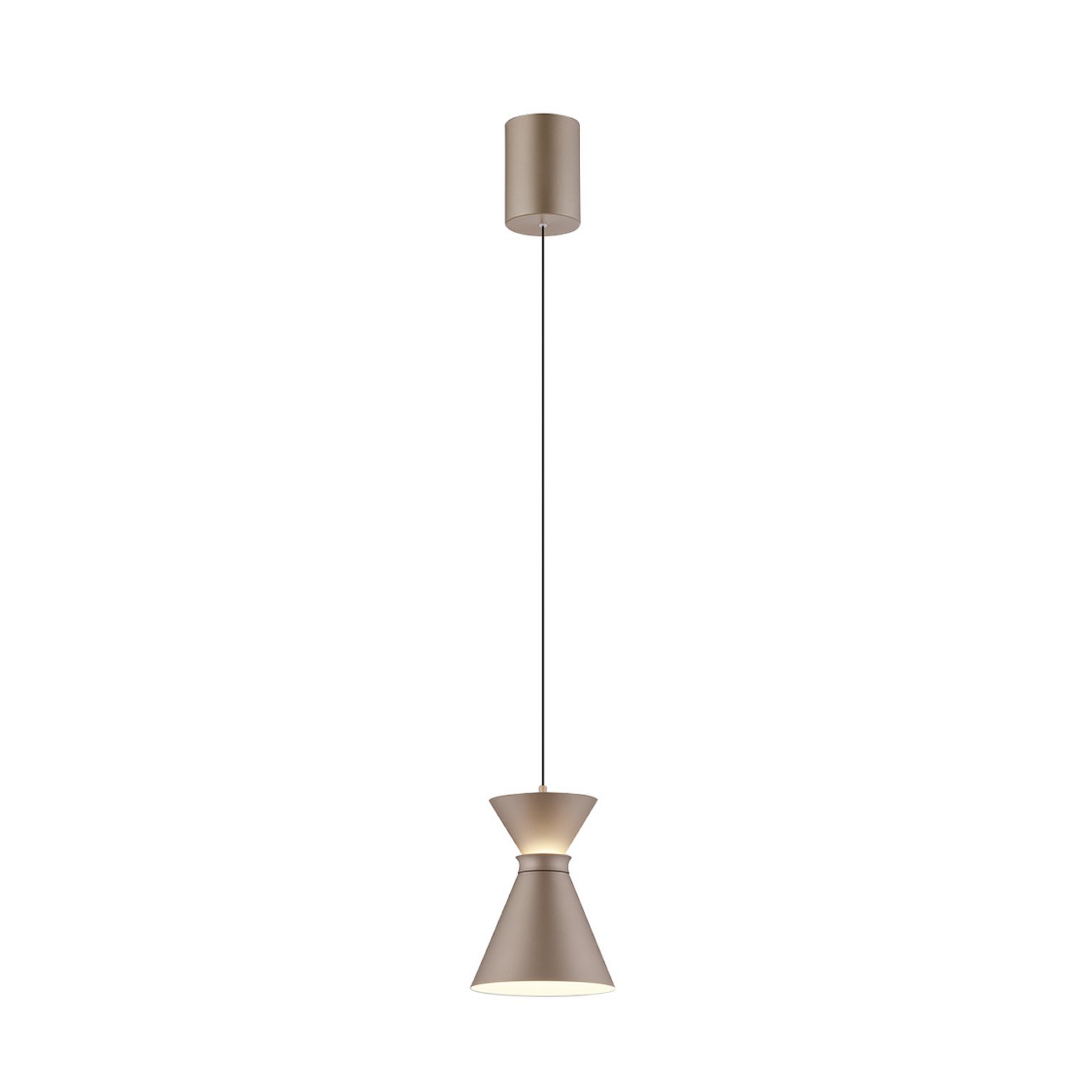 Helestra LED-Hängelampe LUK, braun, 1-flg., dimmbar