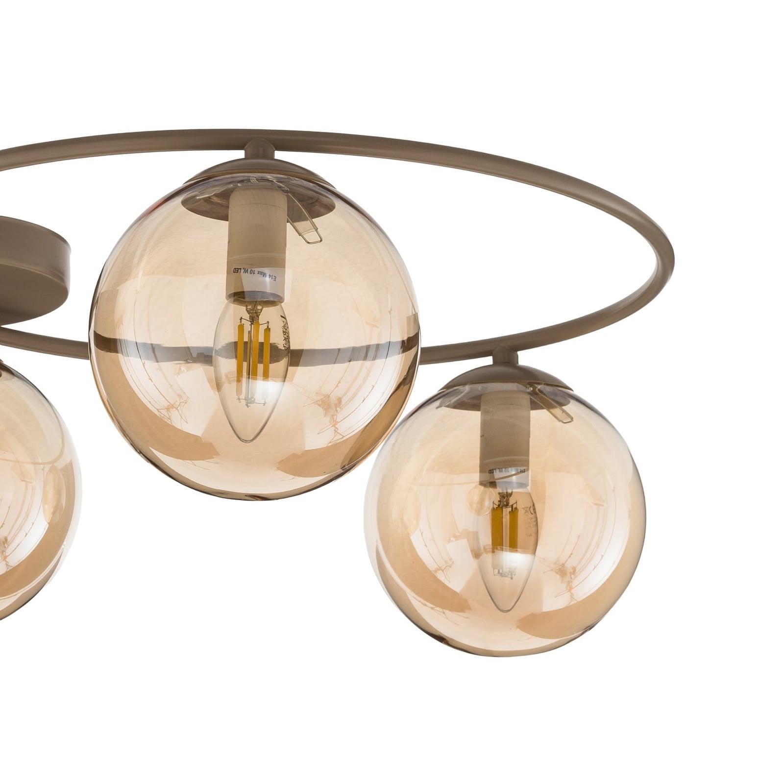 Plafoniera Sopra, beige, Ø 47 cm, a 3 luci, vetro/metallo, E14 Plafoniera Sopra, beige, Ø 47 cm, a 3 luci, vetro/metallo, E14