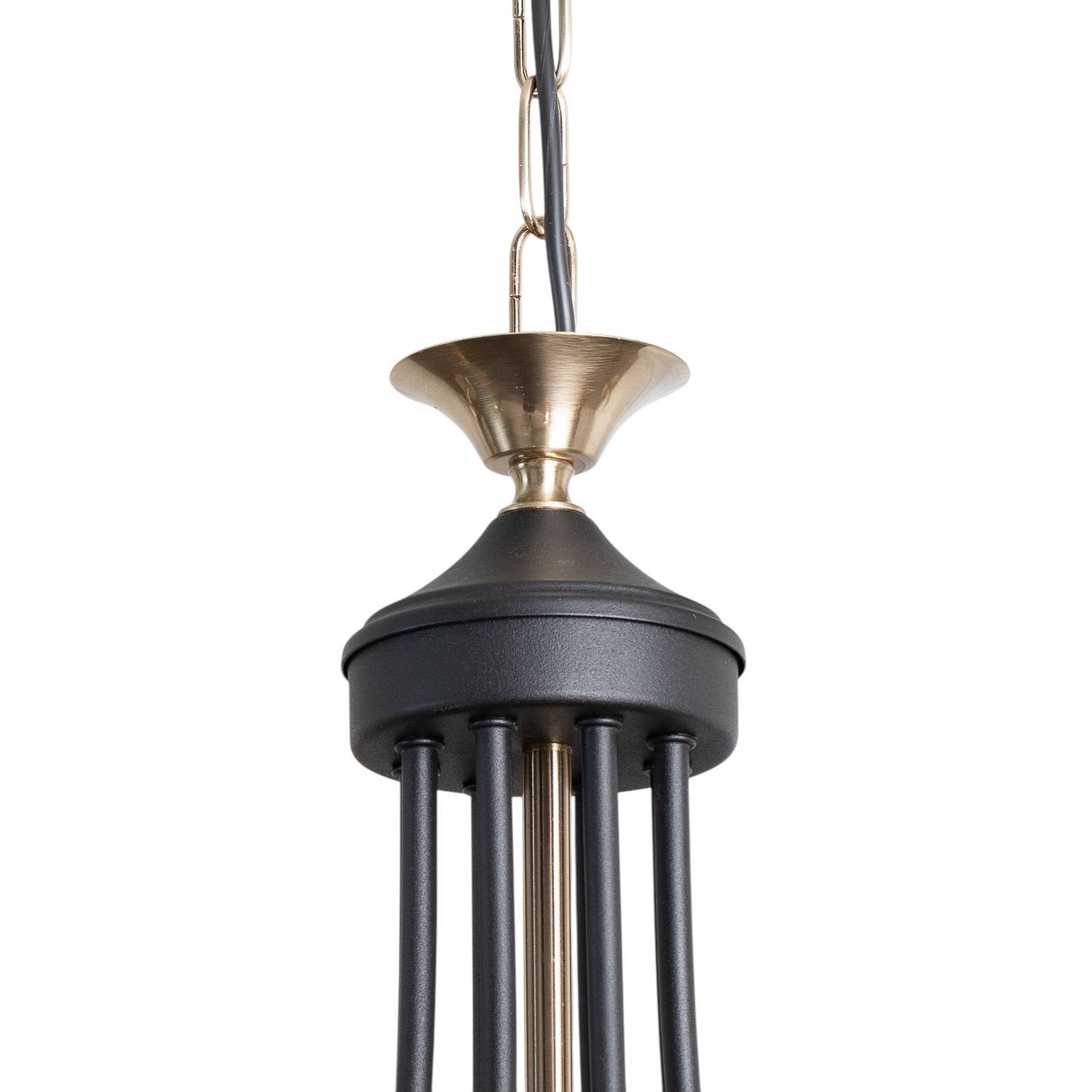 Żyrandol Ferra, mosiądz postarzany, 8-punktowa