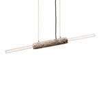 Limbo pendant light, marble, brown, 2-bulb, height-adjustable