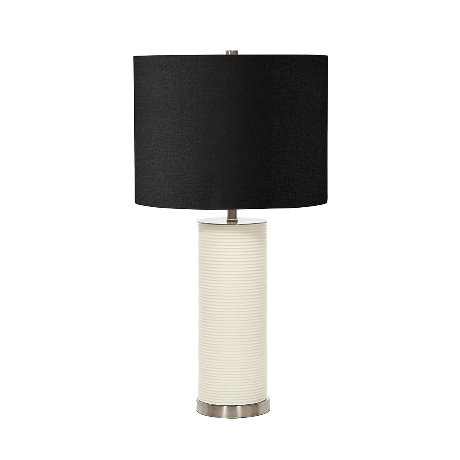 Textilbordslampa Ripple fot vit/skärm svart