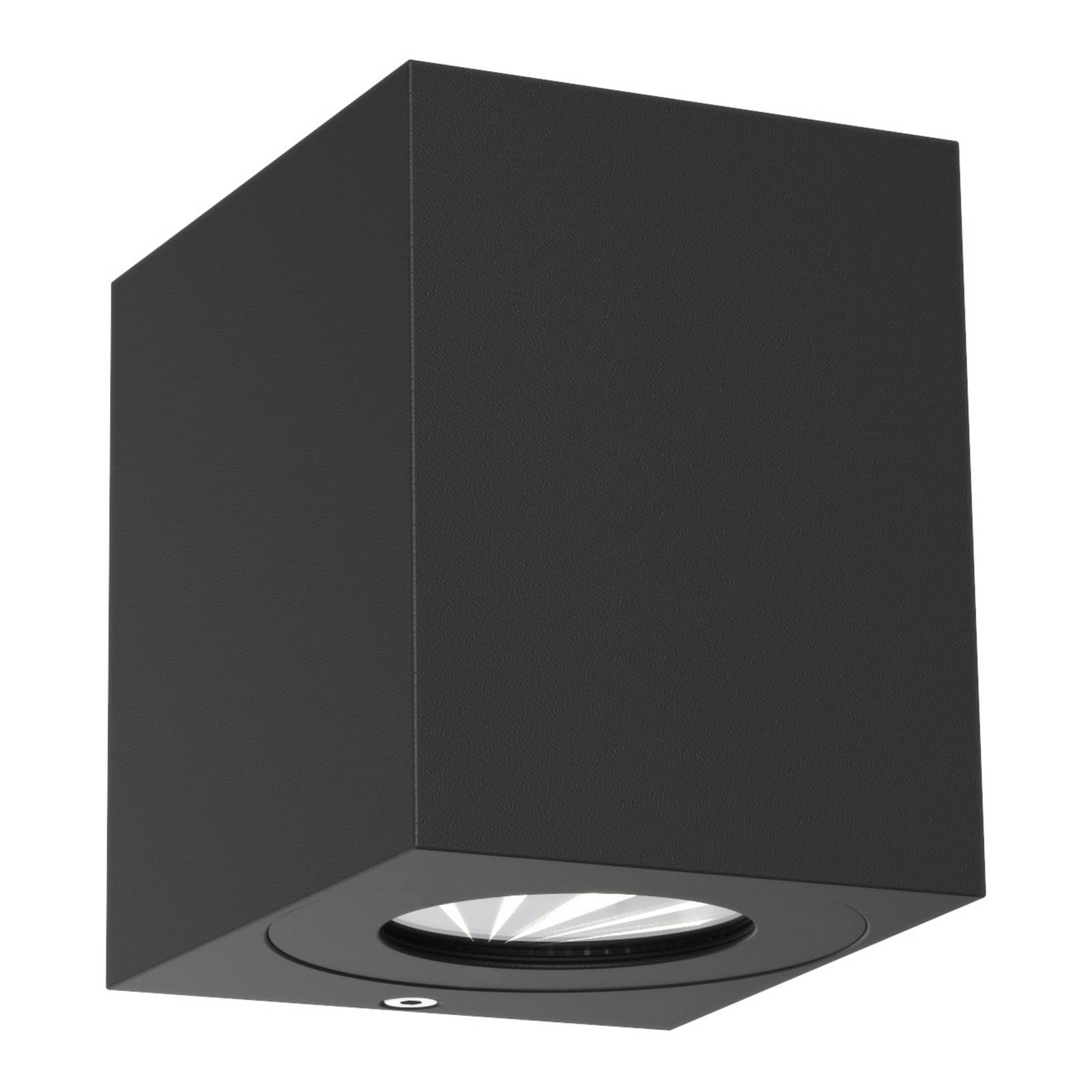 LED-Außenwandlampe Canto Kubi 2 Seaside, schwarz, Alu, 10 cm