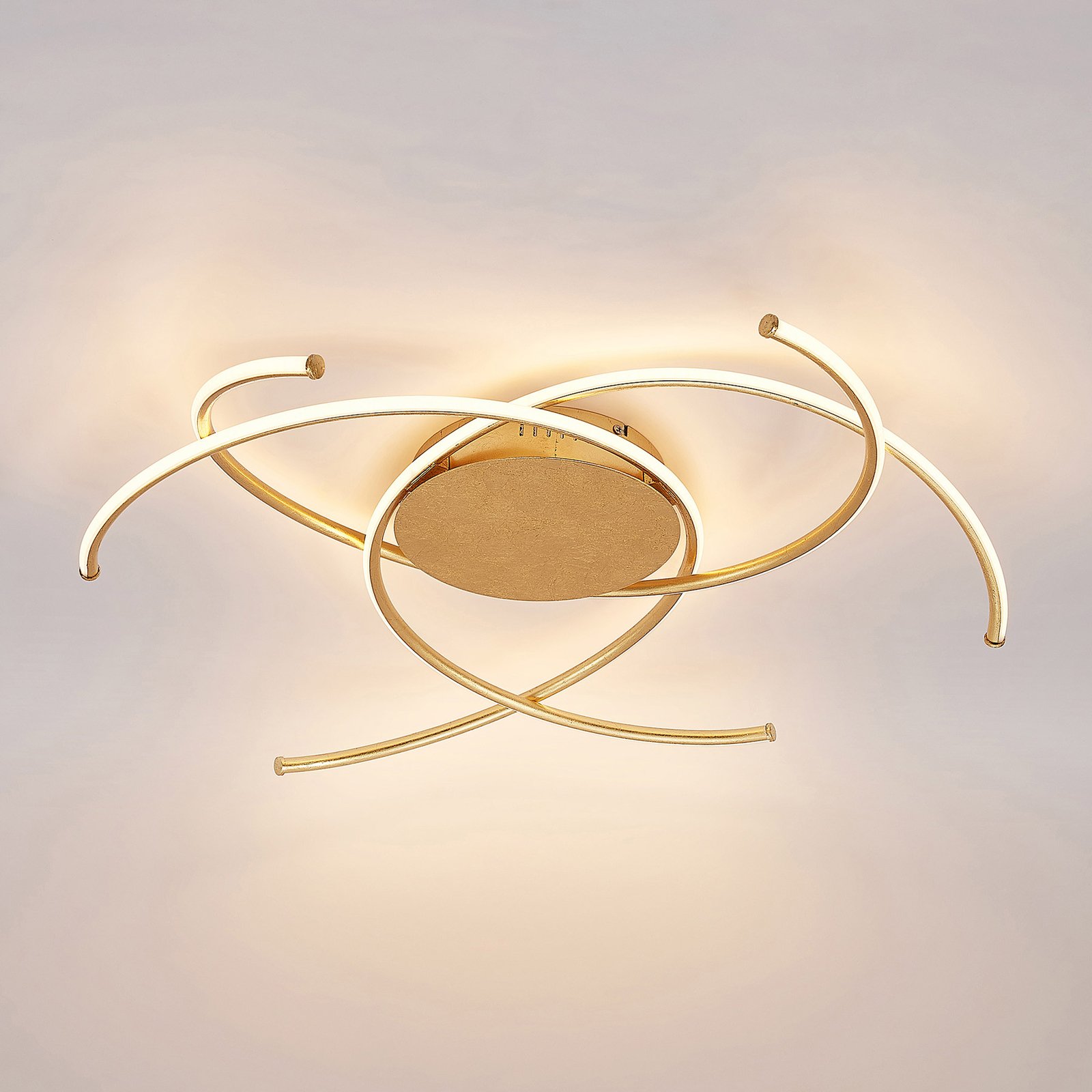 Lindby Yareli LED-loftlampe, guld
