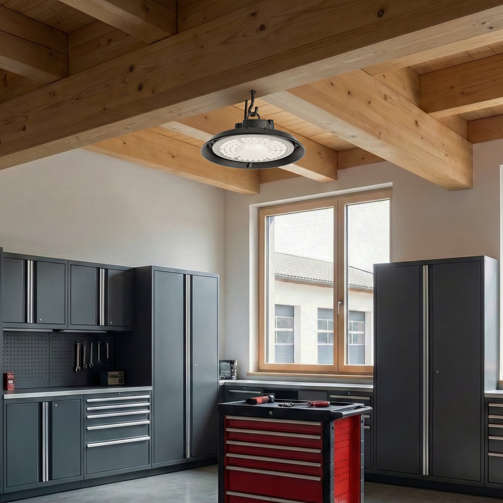 Maikel LED halový reflektor, IP65, Highbay, čierny - PRIOS Maikel LED halový reflektor, IP65, Highbay, čierny - PRIOS