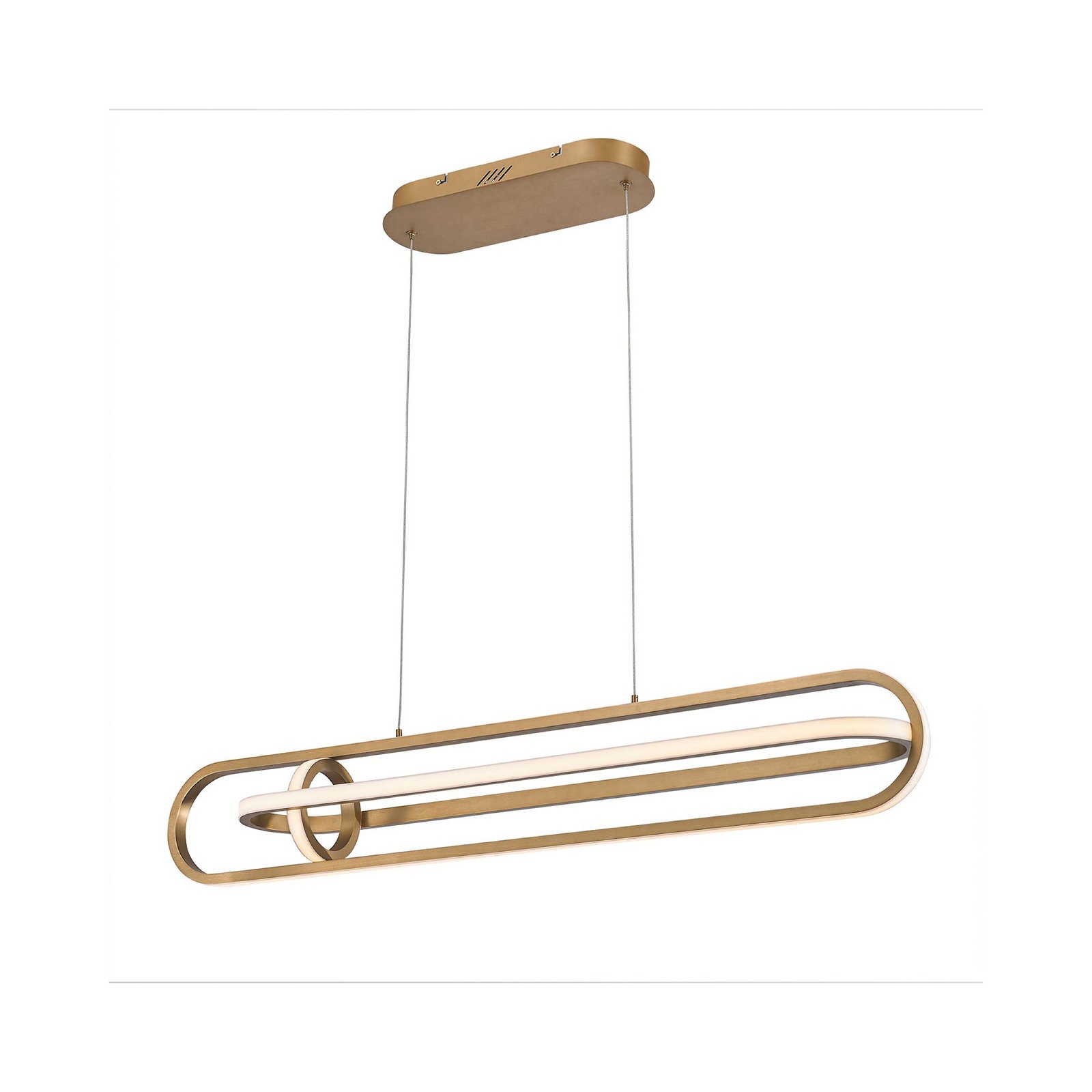 LED hanglamp DENMARK, goud geborsteld, lengte 107 cm, metaal