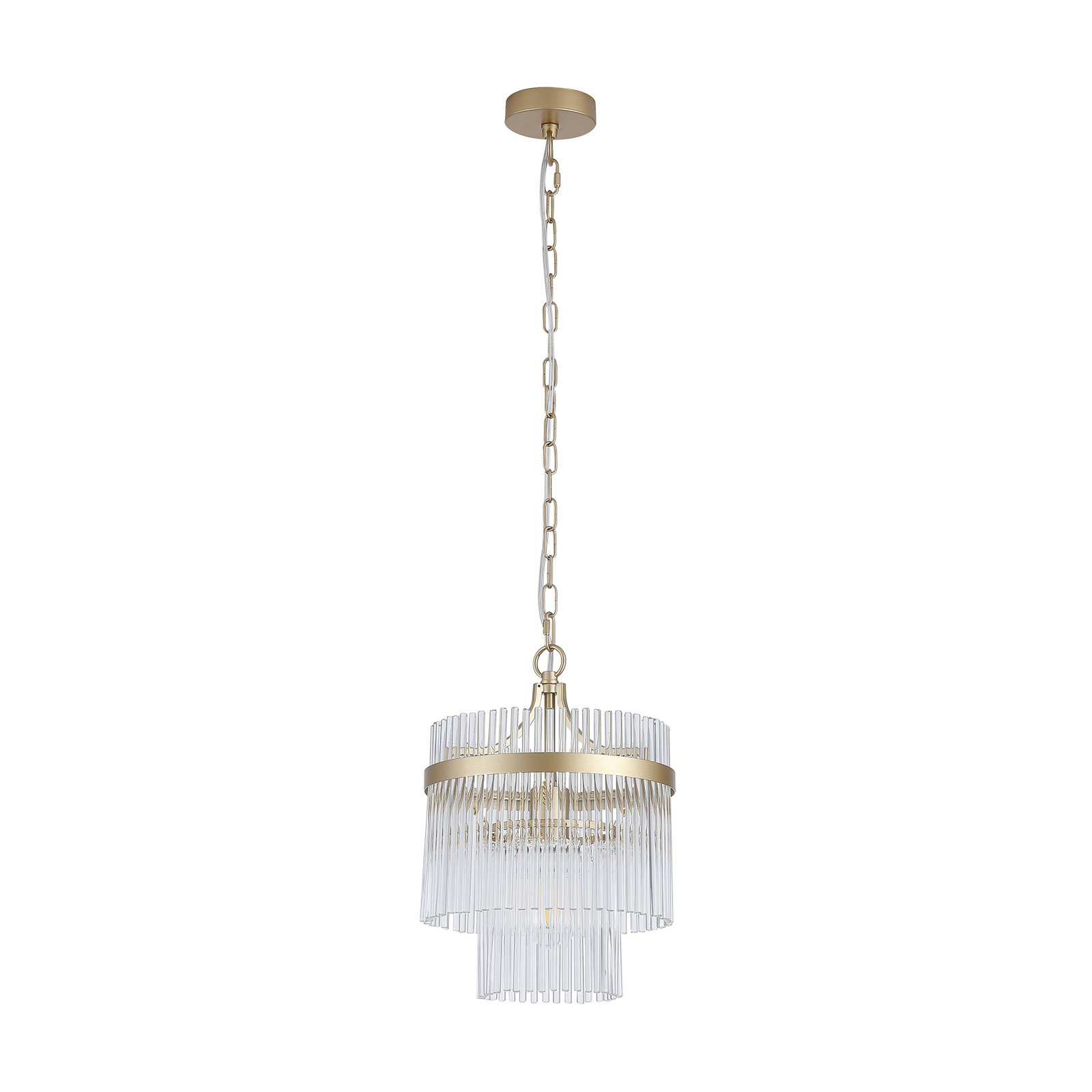 Suspension Lara, Ø 26 cm, dorée/transparente, verre/métal