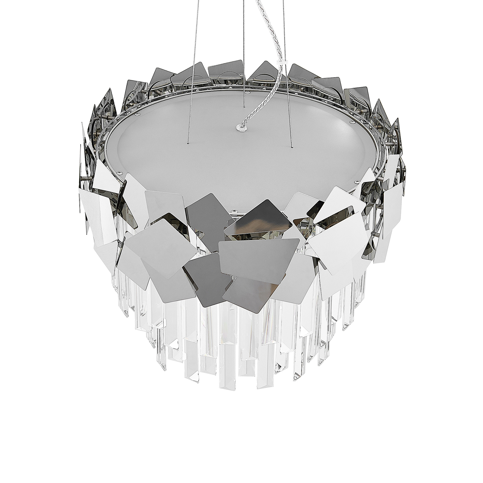 Lucande Miraia kristal-hanglamp, gespiegeld
