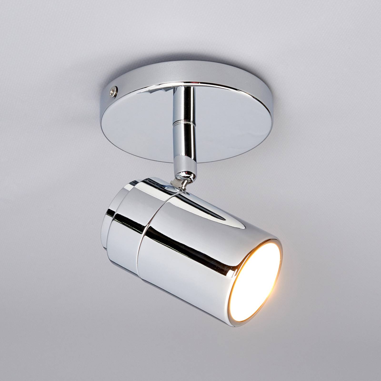 Lindby Dejan ceiling and wall spotlight, chrome, for Bathroom, metal, GU10, 35 W, W: 10 cm