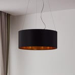 Textil-Hängeleuchte Lecio, 53 cm, schwarz