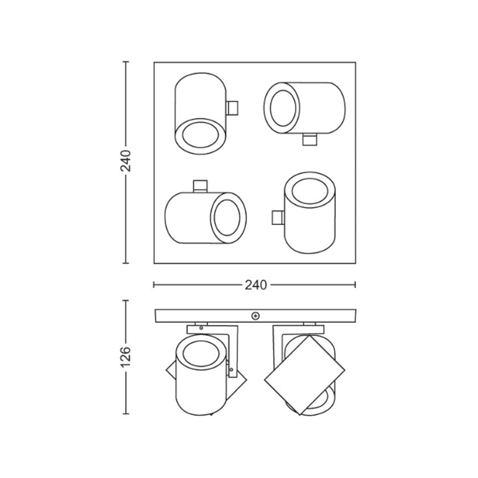 Argenta Spot White 4 pcs. Bluetooth White/Color Amb. - Philips Hue
