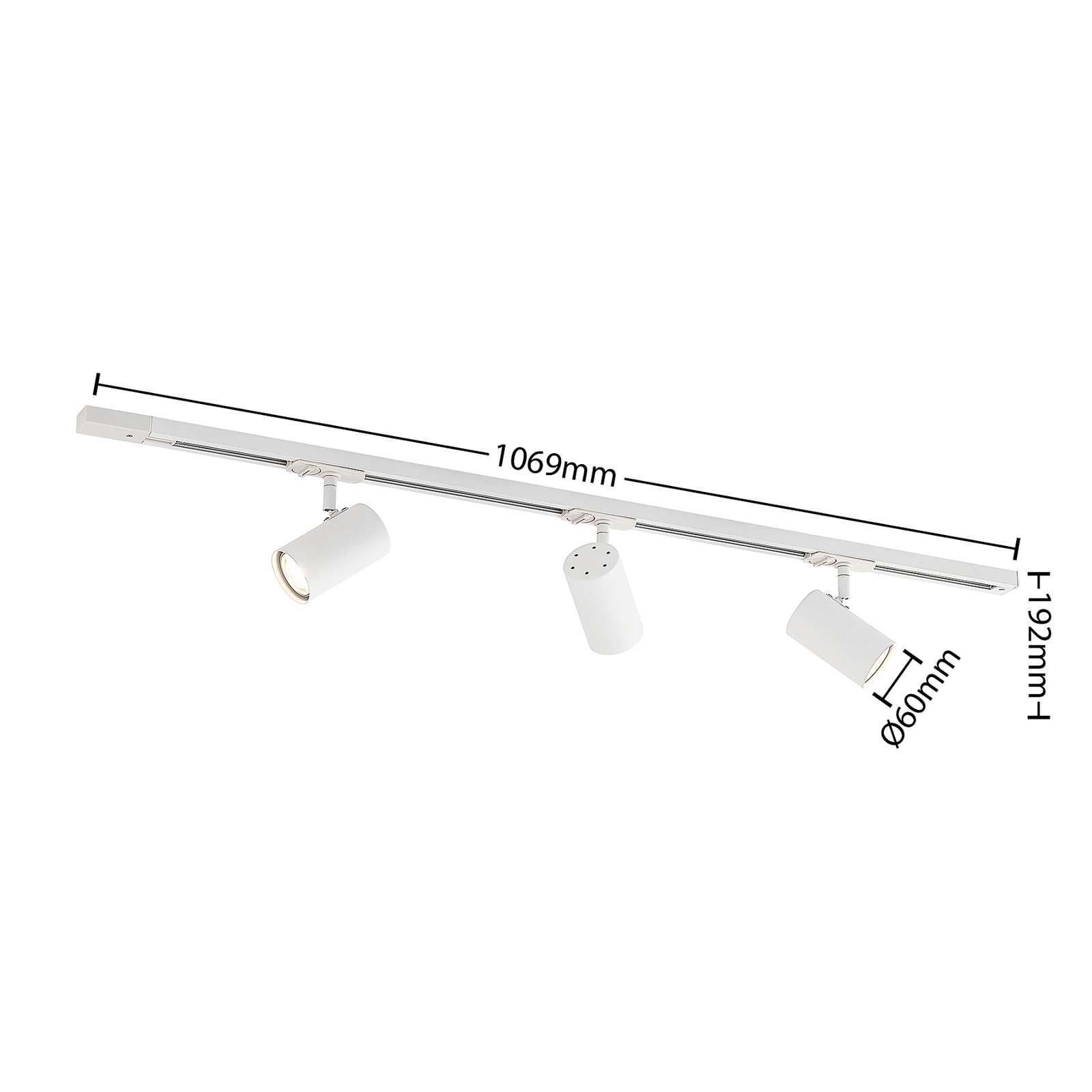 Lindby Sohil railsysteem, wit, 3-lamps