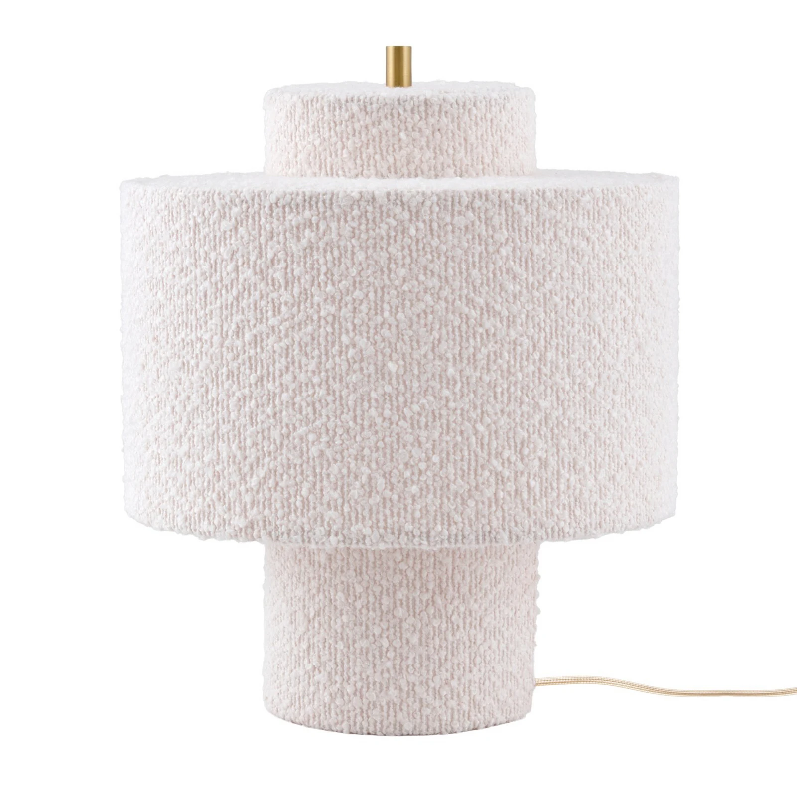 Lámpara de mesa Noah de Globen Lighting, blanca, altura 31 cm, textil