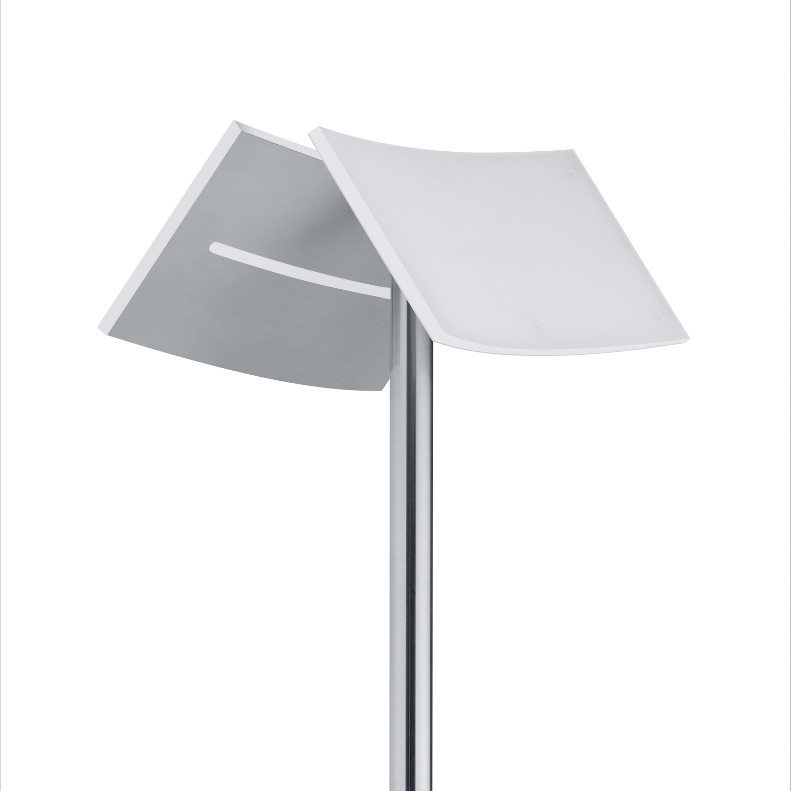 LED-golvlampa Evolo CCT med läslampa nickel/krom