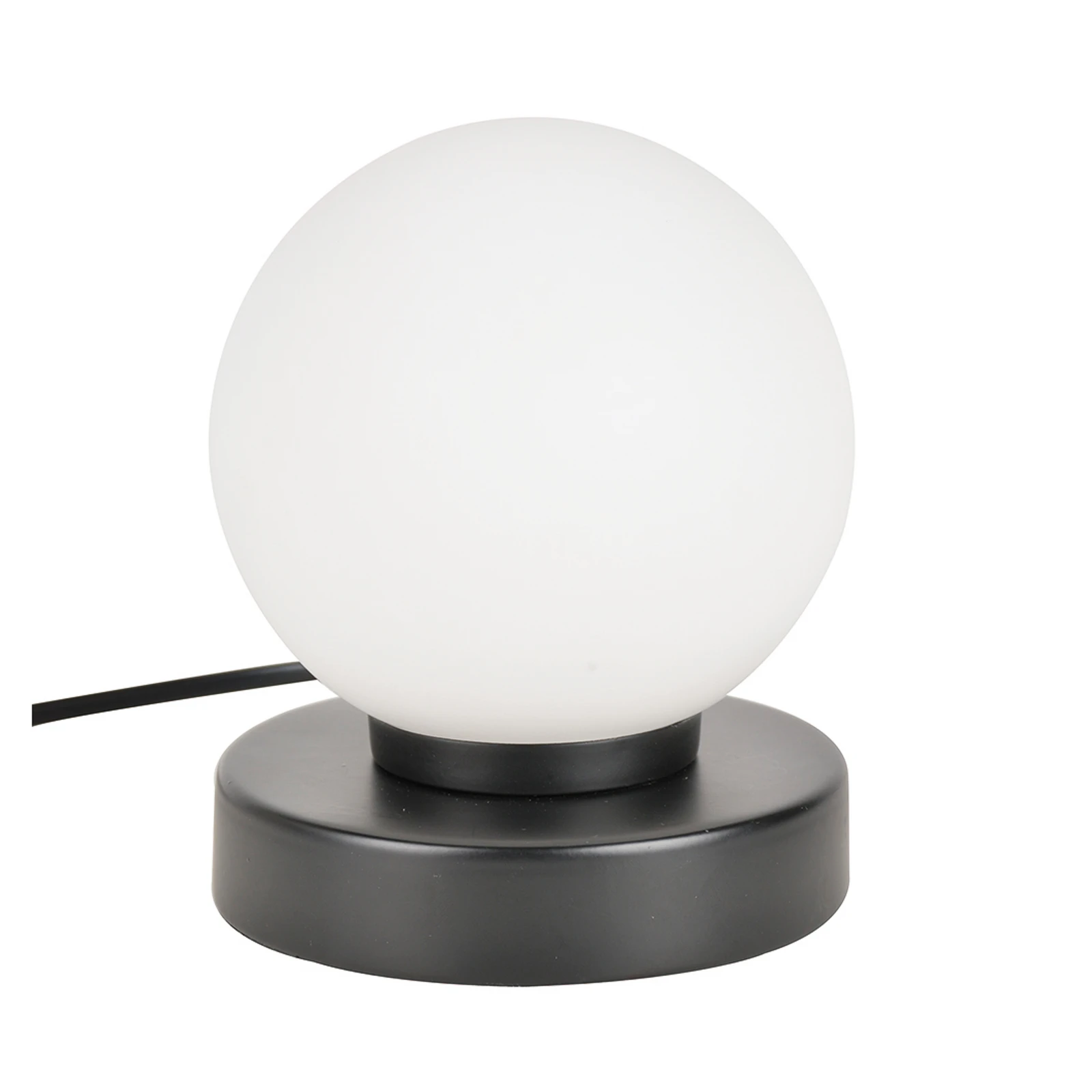 Lampe à poser Seventy, noir mat, hauteur 15 cm, métal/verre