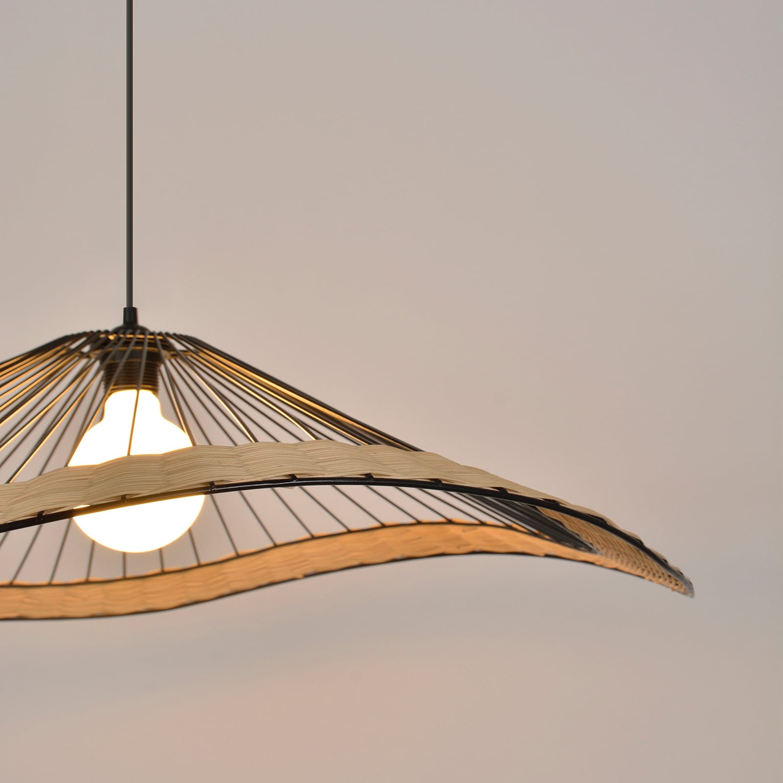 Lampada a sospensione Mekong nera, altezza 18 cm - COREP SAS